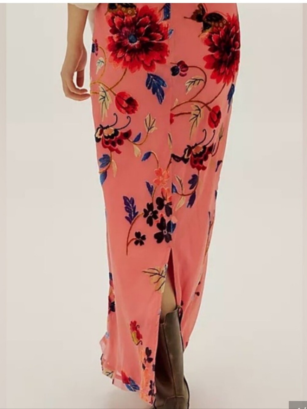 Free People Secret Garden Pink Floral Midi Skirt- Petal